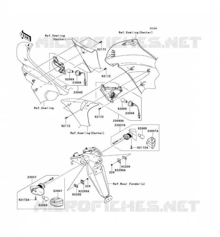 INDICATORI Kawasaki MOTOS 650 2008 ER-6F ABS  EX650B8F