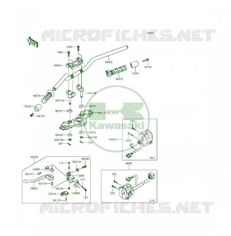 MANUBRIO Kawasaki MOTOS 650 2013 ER-6F  EX650EDS