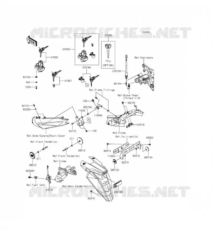 INTERRUTTORE - RIFLETTORI Kawasaki MOTOS 650 2014 ER-6F ABS  EX650FEF