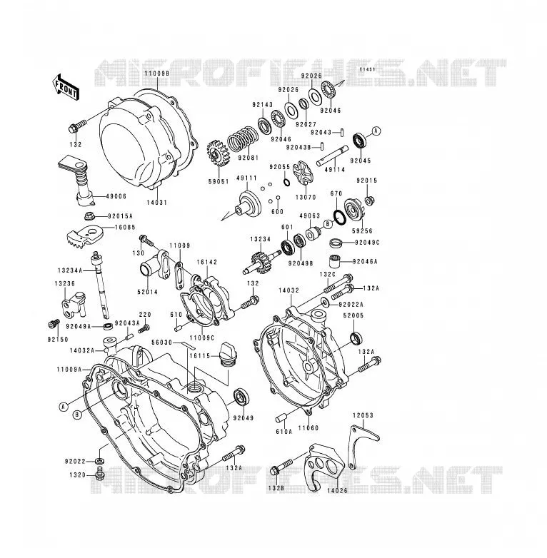 Coperchi motore Kawasaki MOTOS 200 1996 KDX200  KDX200-H2