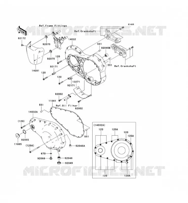 COPERTURA SINISTRA MOTORE Kawasaki MOTOS 2000 2006 VN2000  VN2000A6F