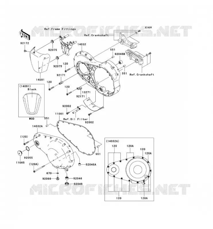 COPERTURA SINISTRA MOTORE Kawasaki MOTOS 2000 2008 VN2000  VN2000G8F
