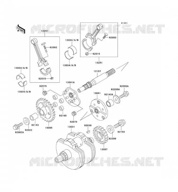 ALBERO MOTORE Kawasaki MOTOS 800 2002 VN800 DRIFTER  VN800-E2