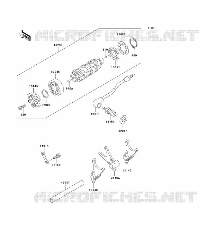 CAMBIO TAMBURO - FORCHE SHIFT Kawasaki MOTOS 800 2002 VN800 DRIFTER  VN800-E2