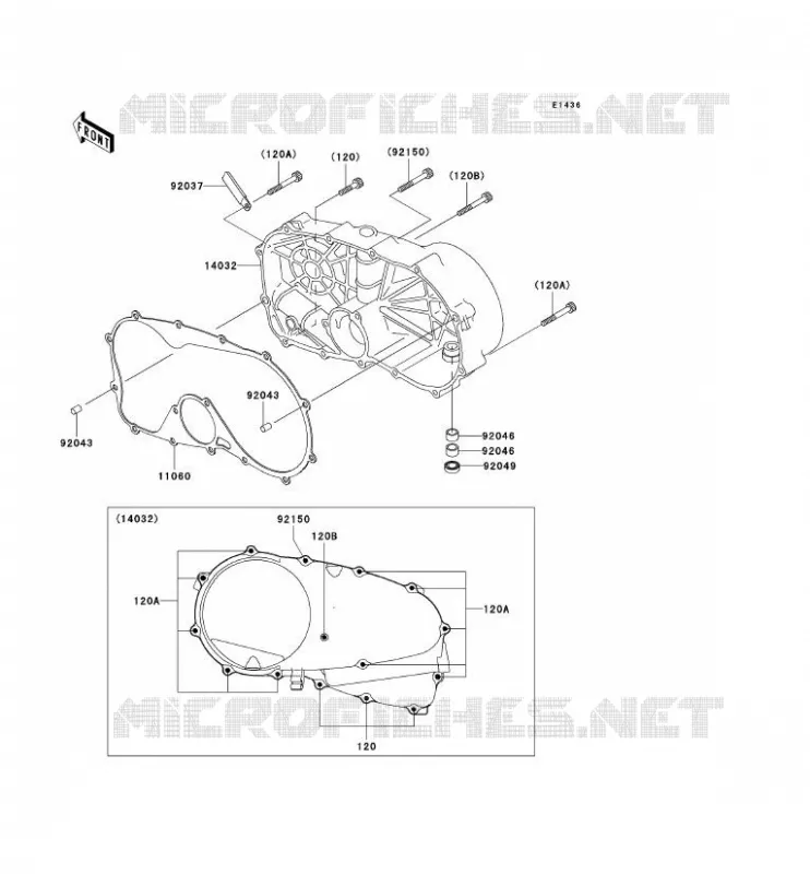COPERTURA MOTORE DESTRO(S) Kawasaki MOTOS 800 2002 VN800 DRIFTER  VN800-E2