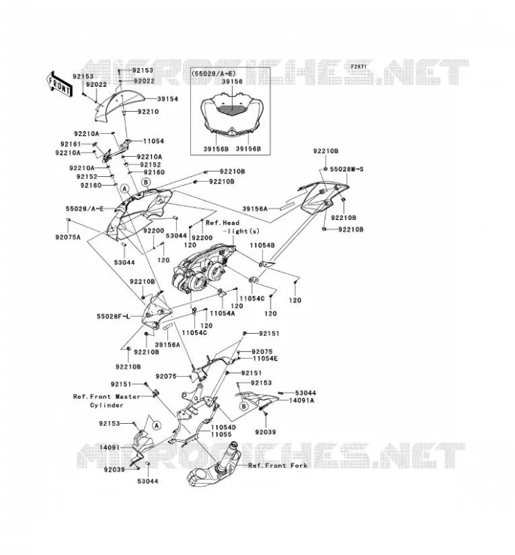 CUFFIA Kawasaki MOTOS 1000 2008 Z1000 ABS  ZR1000C8F