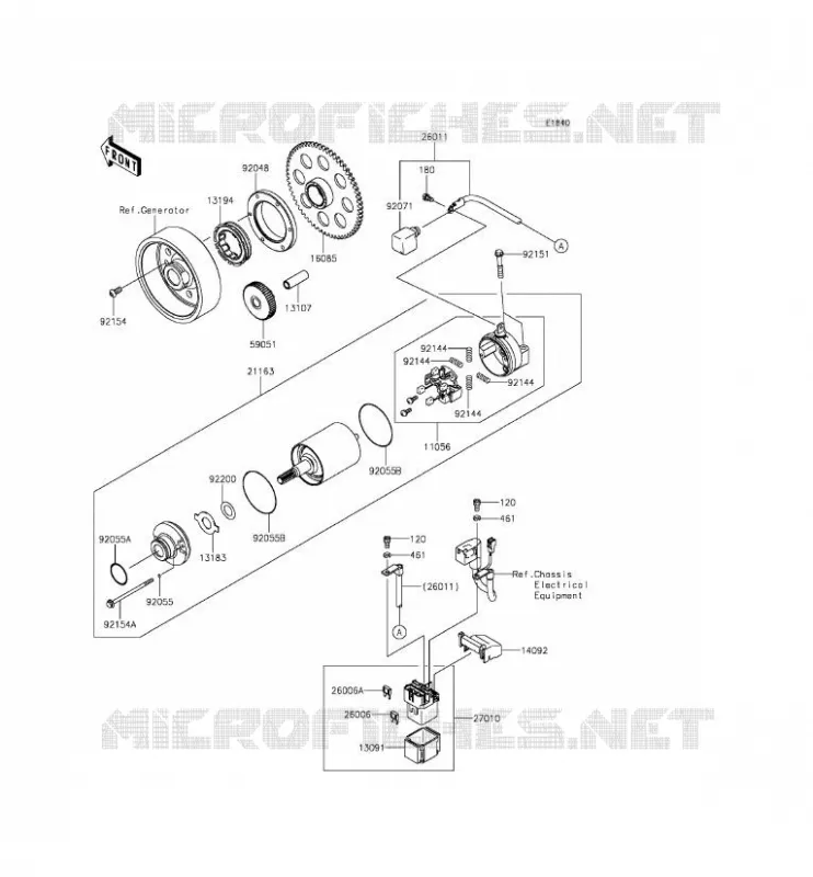 MOTORINO DI AVVIAMENTO Kawasaki MOTOS 1000 2015 Z1000 ABS  ZR1000GFF