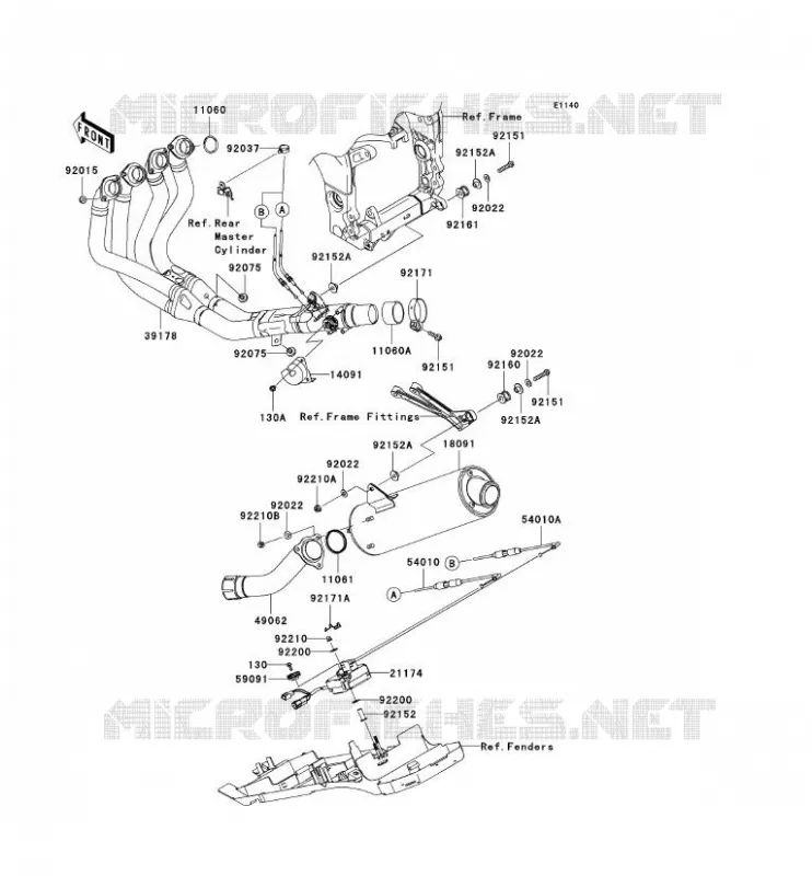 SCARICO Kawasaki MOTOS 1000 2004 NINJA ZX-10R  ZX1000-C1
