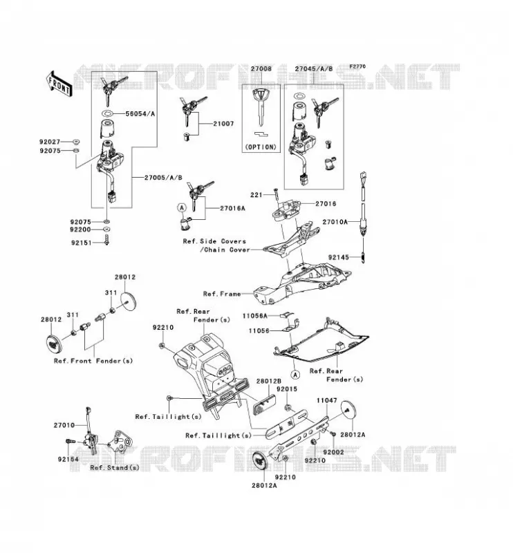 INTERRUTTORE - RIFLETTORI Kawasaki MOTOS 1000 2012 NINJA ZX-10R ABS  ZX1000KCF