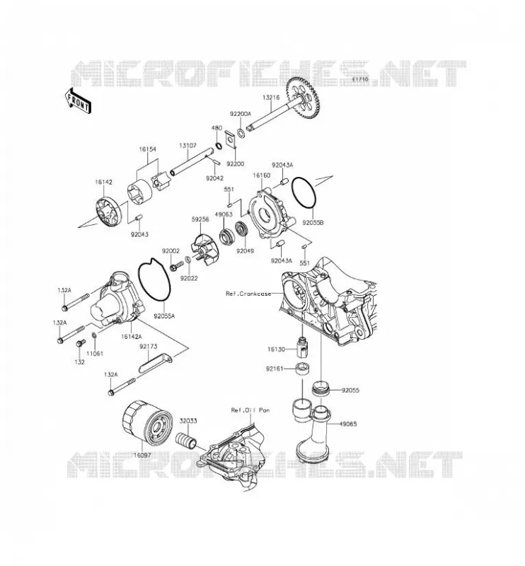POMPA DELL'OLIO Kawasaki MOTOS 1000 2014 Z1000SX ABS  ZX1000MEF