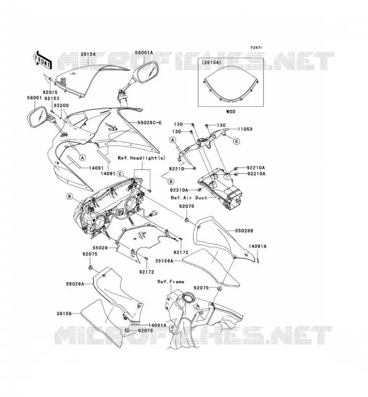 CUFFIA Kawasaki MOTOS 636 2006 NINJA ZX-6R  ZX636C6F