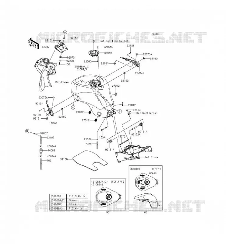SERBATOIO DI CARBURANTE Kawasaki MOTOS 636 2013 NINJA ZX-6R ABS  ZX636FDF