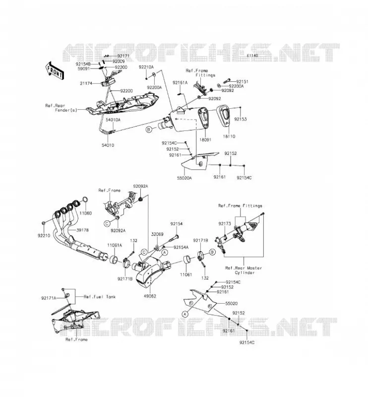 SCARICO Kawasaki MOTOS 636 2013 NINJA ZX-6R ABS  ZX636FDF