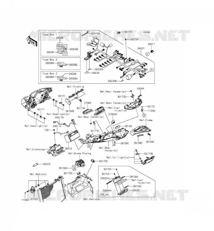 TELAIO MATERIALE ELETTRICO Kawasaki MOTOS 636 2014 NINJA ZX-6R ABS  ZX636FEF