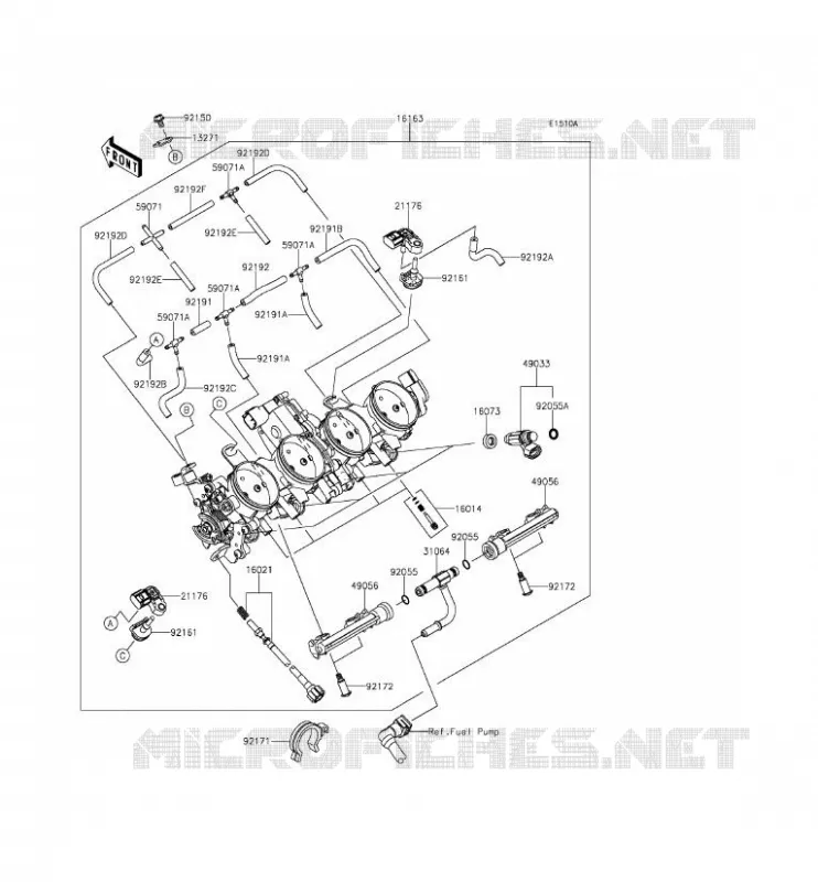 CARBURATORE(CA) Kawasaki MOTOS 636 2014 NINJA ZX-6R ABS  ZX636FEF