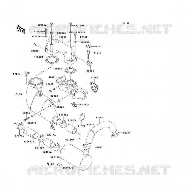 SCARICO Kawasaki JET SKI 1100 1998 JET SKI 1100 ZXI  JH1100-A3
