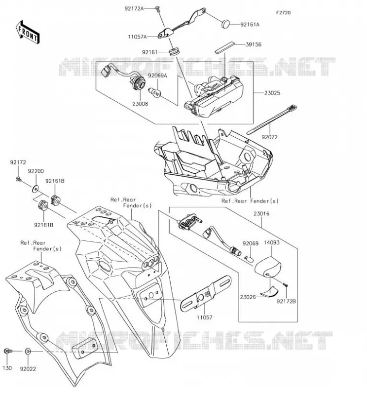 FANALE POSTERIORE(S) Kawasaki MOTOS 300 2018 VERSYS-X 300  KLE300CJF