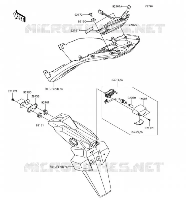 FANALE POSTERIORE(S) Kawasaki MOTOS 125 2018 Z125 PRO  BR125JJFB