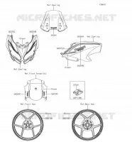 ADESIVI(Green)(FJF)(CN) per Kawasaki VERSYS 650 2018