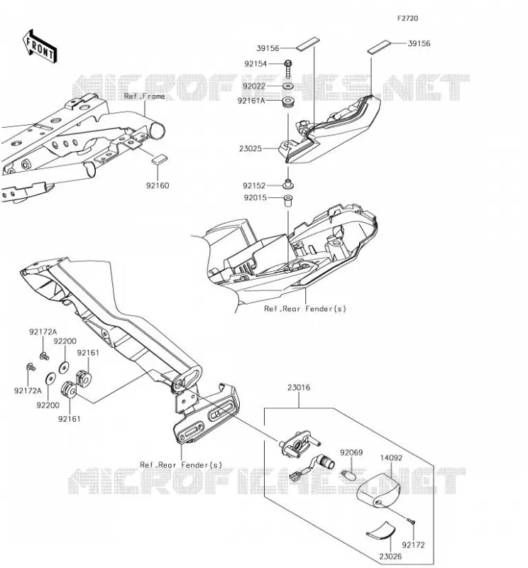 FANALE POSTERIORE(S) Kawasaki MOTOS 650 2018 Z650  ER650HJF
