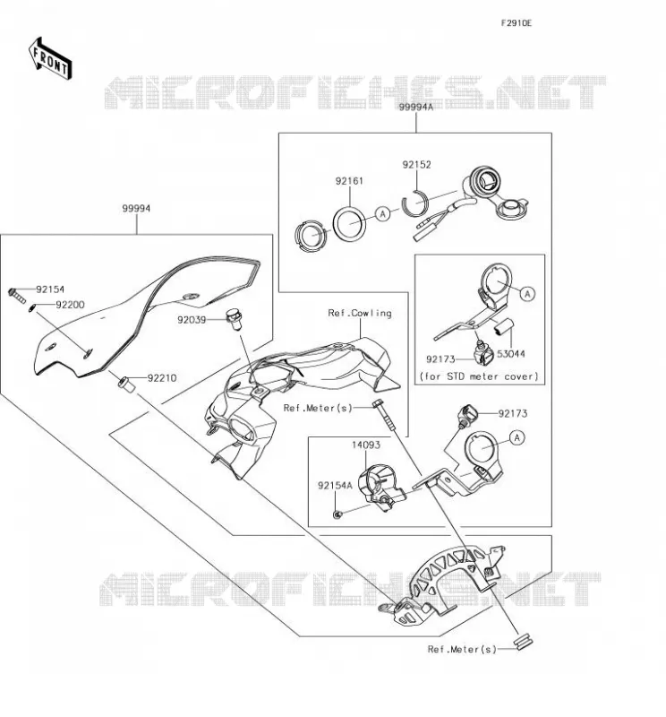 ACCESSORIO(Large Meter Cover) Kawasaki MOTOS 900 2018 Z900  ZR900BJF