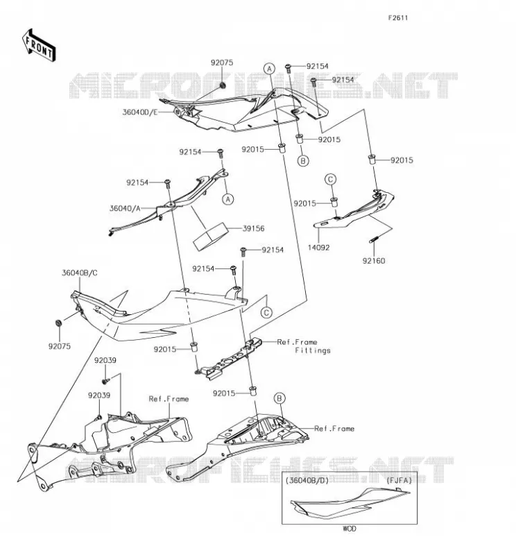 CUFFIA SIDE Kawasaki MOTOS 636 2018 NINJA ZX-6R  ZX636FJF