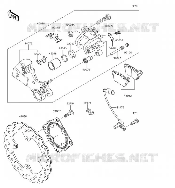 FRENO POSTERIORE Kawasaki MOTOS 636 2018 NINJA ZX-6R  ZX636FJF