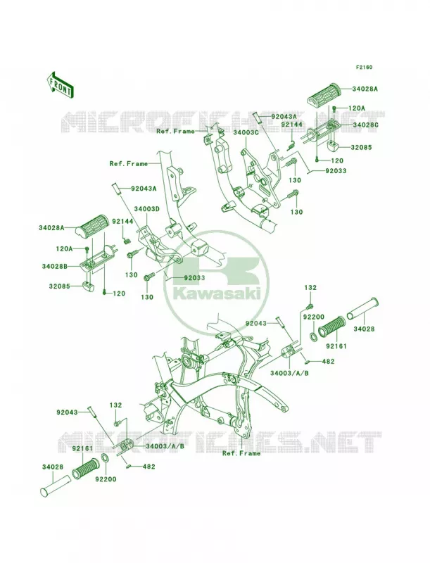 Footrests Kawasaki MOTOS 900 2007 Vulcan 900 Custom  VN900C7F