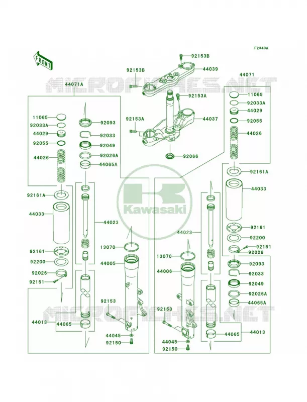 Front Fork Kawasaki MOTOS 2000 2006 Vulcan 2000  VN2000A6F