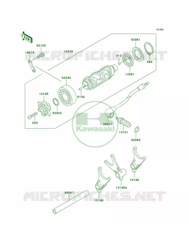 Gear Change DrumShift Forks Kawasaki MOTOS 800 2005 Vulcan 800 Drifter  VN800-E5