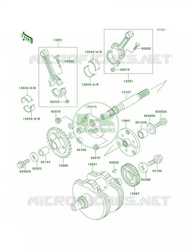Crankshaft Kawasaki MOTOS 800 2003 Vulcan 800 Drifter  VN800-E3