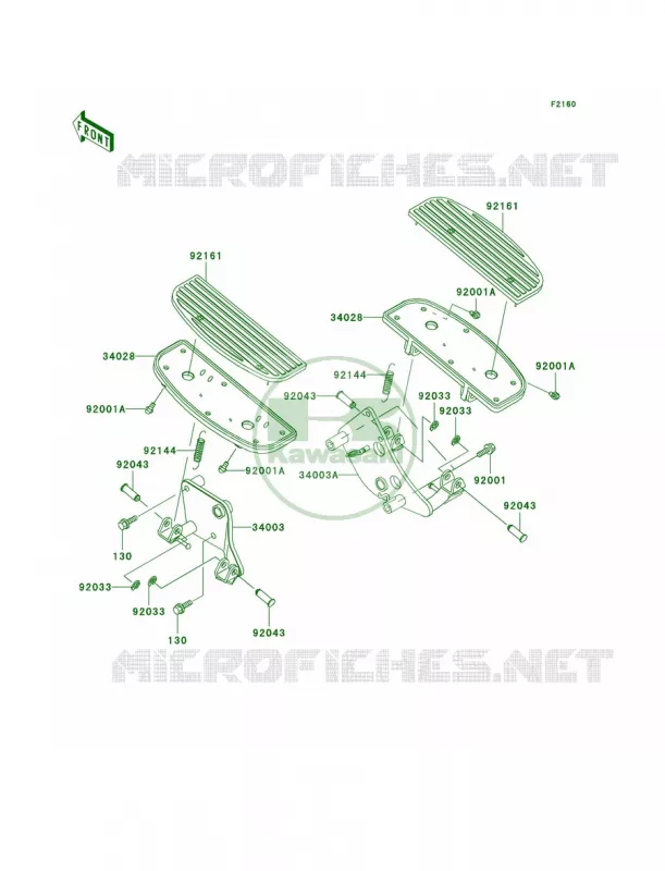 Footrests Kawasaki MOTOS 800 2003 Vulcan 800 Drifter  VN800-E3