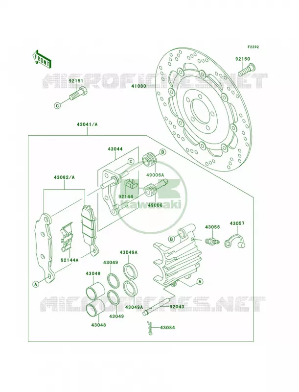 Front Brake Kawasaki MOTOS 650 2001 W650  EJ650-A3