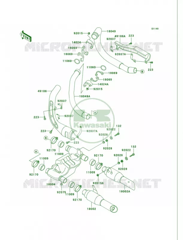 Mufflers Kawasaki MOTOS 750 1999 Vulcan 750  VN750-A15