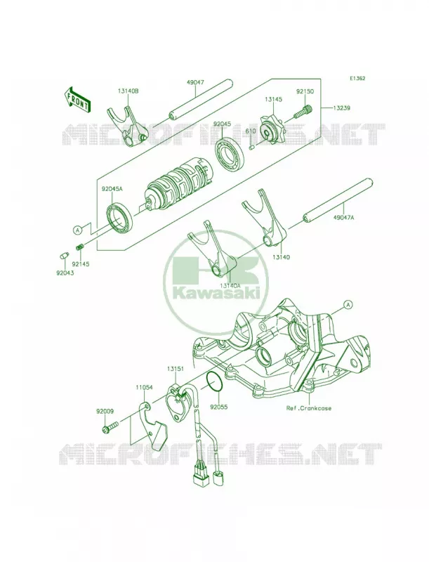 Gear Change DrumShift Forks Kawasaki MOTOS 636 2015 Ninja ZX-6R  ZX636FFF