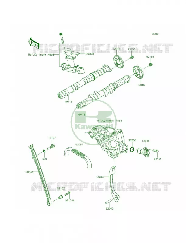 CamshaftsTensioner Kawasaki MOTOS 636 2015 Ninja ZX-6R  ZX636FFFA
