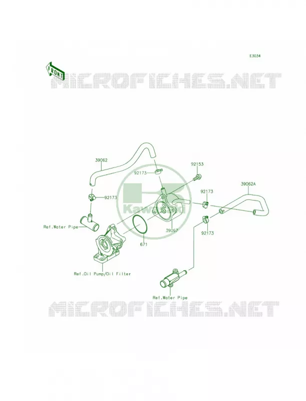 Oil Cooler Kawasaki MOTOS 636 2015 Ninja ZX-6R  ZX636FFFA