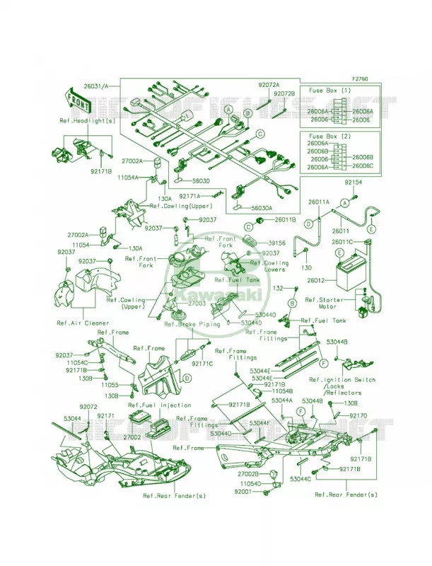 Chassis Electrical Equipment Kawasaki MOTOS 1400 2015 Ninja ZX-14R ABS  ZX1400FFFA