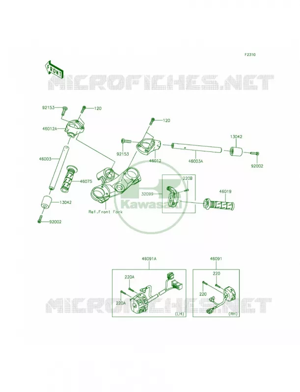 Handlebar Kawasaki MOTOS 1400 2015 Ninja ZX-14R ABS  ZX1400FFFA