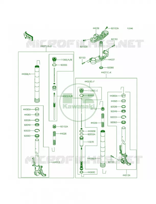 Front Fork Kawasaki MOTOS 636 2014 Ninja ZX-6R  ZX636EEF