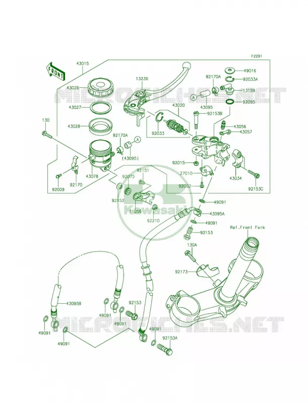 Front Master Cylinder Kawasaki MOTOS 636 2014 Ninja ZX-6R  ZX636EEF
