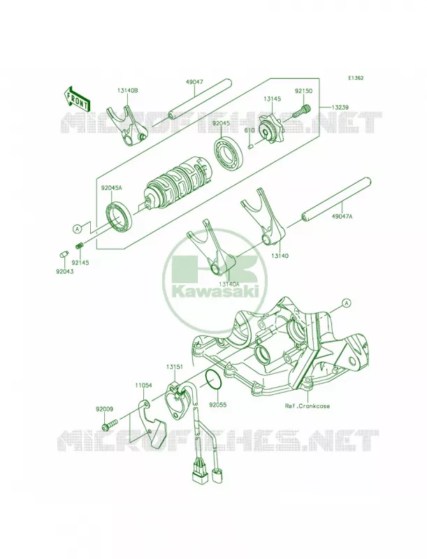 Gear Change DrumShift Forks Kawasaki MOTOS 636 2014 Ninja ZX-6R ABS  ZX636FEF