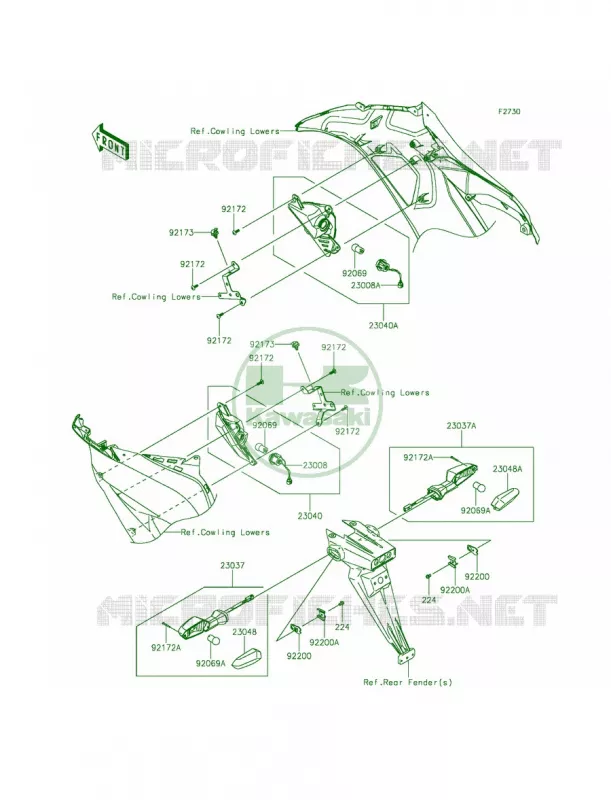 Turn Signals Kawasaki MOTOS 636 2014 Ninja ZX-6R ABS  ZX636FEF