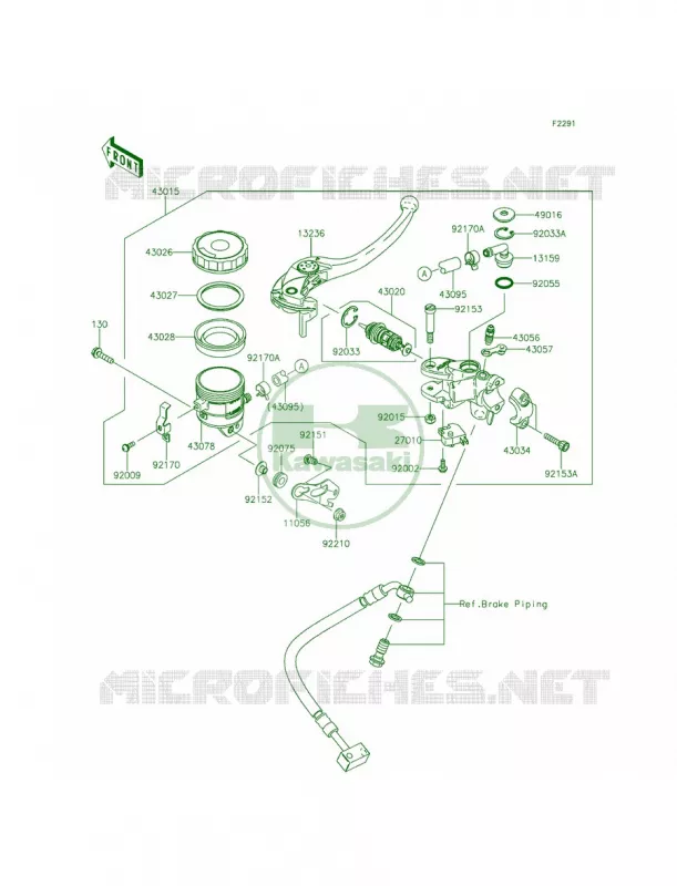 Front Master Cylinder Kawasaki MOTOS 636 2013 Ninja ZX-6R ABS  ZX636FDF