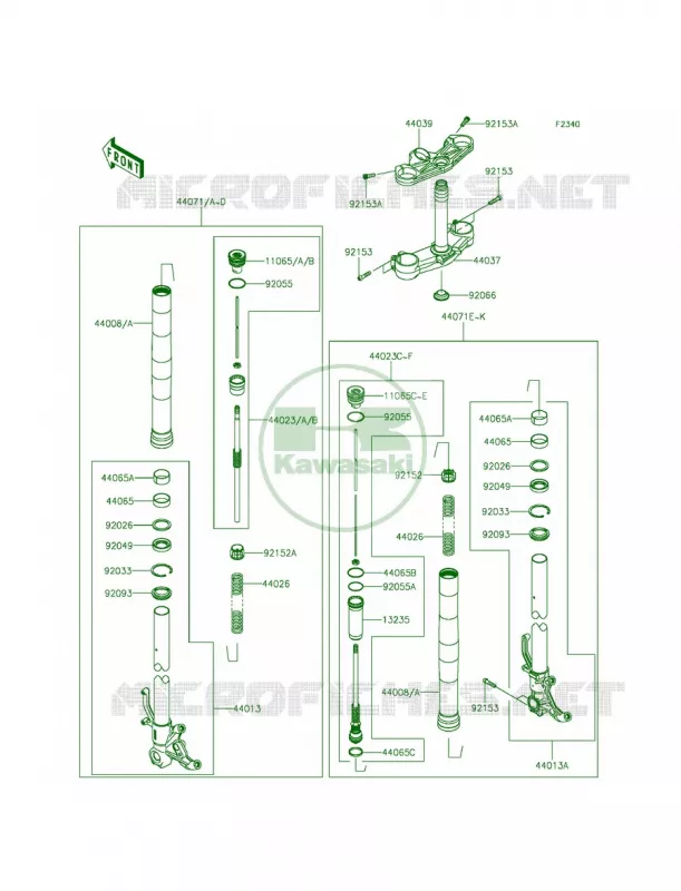 Front Fork Kawasaki MOTOS 636 2013 Ninja ZX-6R   ZX636EDF