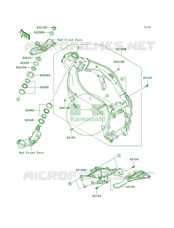 Frame Kawasaki MOTOS 600 2012 Ninja ZX-6R  ZX600RCF