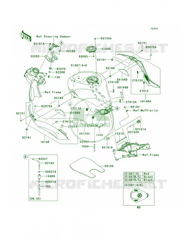 Fuel Tank Kawasaki MOTOS 600 2012 Ninja ZX-6R  ZX600RCF