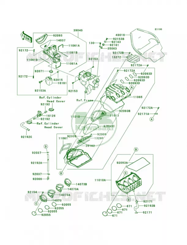 Air Cleaner Kawasaki MOTOS 1000 2009 Ninja ZX-10R  ZX1000E9F