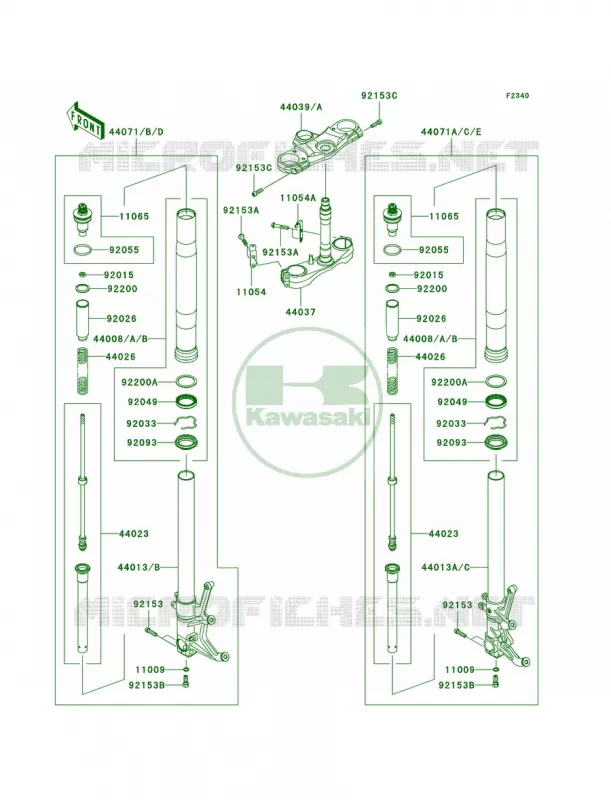 Front Fork Kawasaki MOTOS 1400 2007 Ninja ZX-14  ZX1400A7F