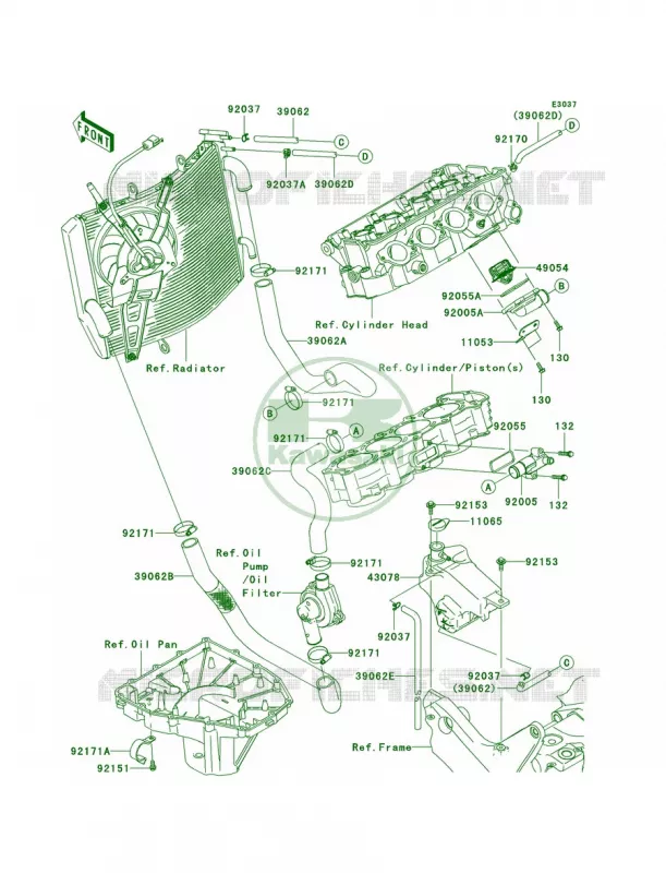 Water Pipe Kawasaki MOTOS 600 2006 Ninja ZX-6RR  ZX600N6F